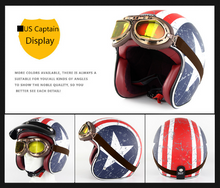 Load image into Gallery viewer, RIDEREADY Retro Leather Motorcycle Helmet (7675491811489)
