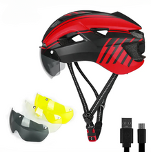Load image into Gallery viewer, Usb Recharge Bicycle Helmet Cool Safety Adjustable for Adult (7672288936097)
