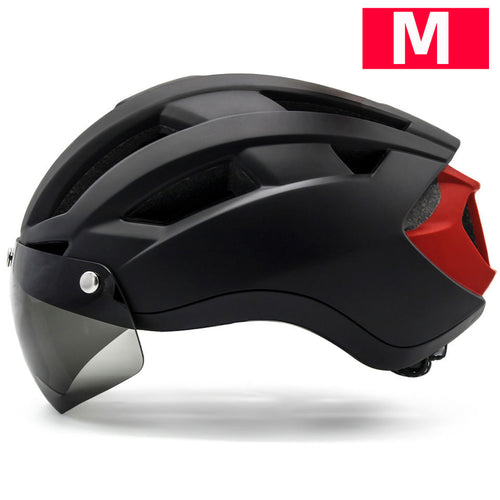 Goggles Bike Helmet with USB Rechargeable Rear Light Men Ubran Cycling Helmet (7671993958561)