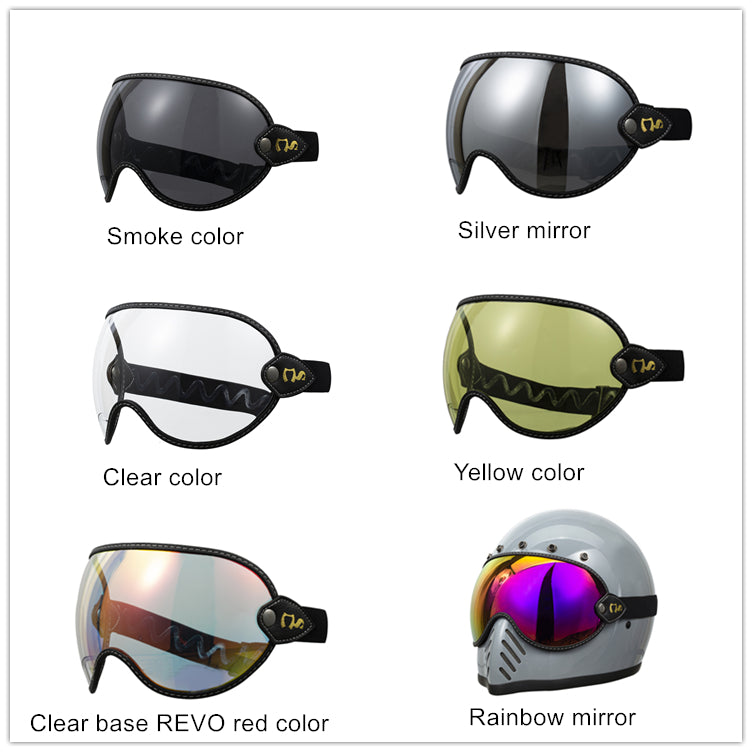 RIDEREADY Custom Visor/Goggles For Cool Retro Motorcycle Helmets (7675486273697)