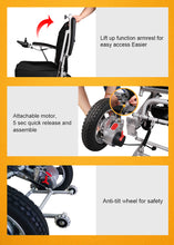 Load image into Gallery viewer, EZYCHAIR Foldable Electric Wheelchair Aluminum Lightweight Power Wheel Chair With lithium battery (7676108538017)
