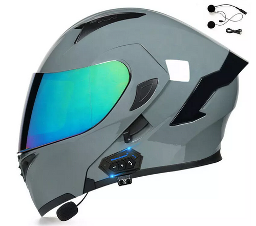 RIDEREADY  Motorcycle Blue Tooth Helmet Full Face Dual Visor Flip Up (7675529625761)